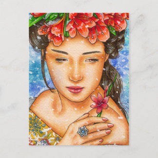 "Merveilles d'hiver : Lis Kafir" carte postale thè