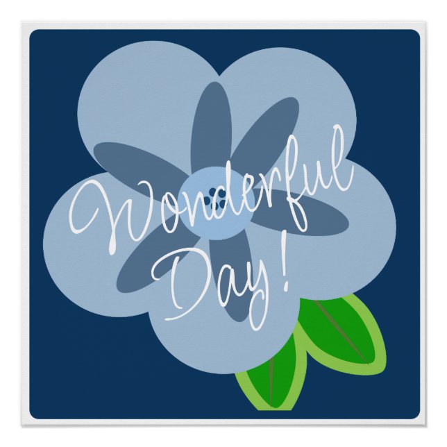 Merveilleuse affiche de fleurs bleues de jour (Devant)