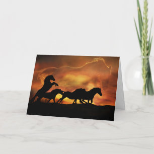 Merveilleuse Carte D'Anniversaire Avec Chevaux