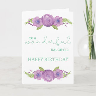 Merveilleuse carte d'anniversaire fille - Fleurs v
