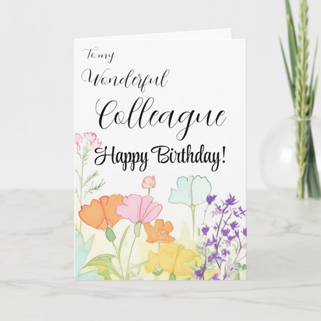 Merveilleuse carte de collègue pour son anniversai (Devant)
