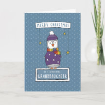 Merveilleuse carte de Noël de petite-fille