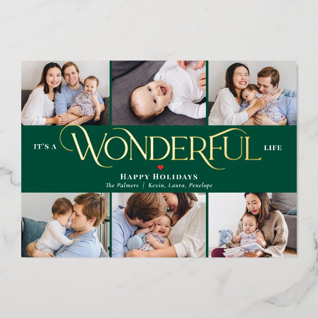 Merveilleuse carte de vacances Foil de vie Carte d (Recto)