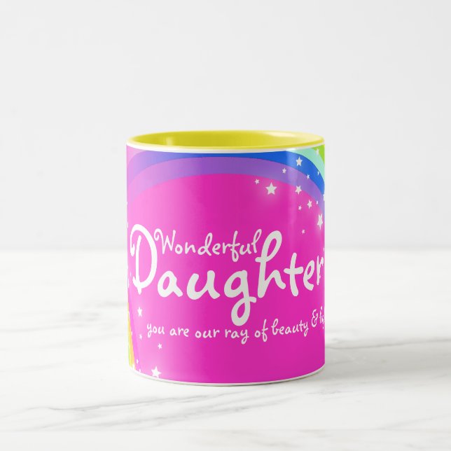 Merveilleuse fille arc-en-ciel mug rose (Centre)
