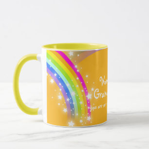 Merveilleuse petite fille arc-en-ciel orange mug
