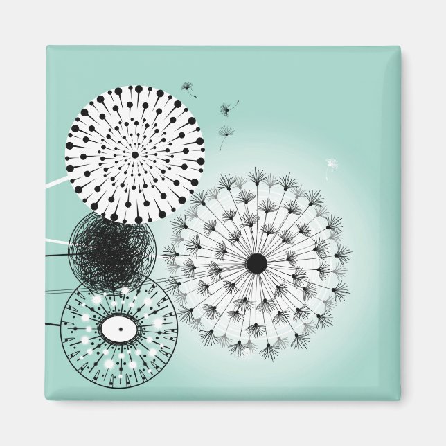 Merveilleux Dandelions Magnet bleu (Devant)