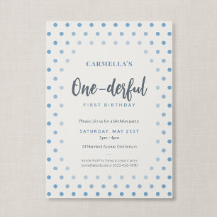 Merveilleux Invitation Premier Anniversaire Bleu F