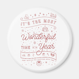 Merveilleux temps de l'année Magnet de Noël