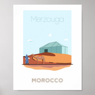Merzouga poster de voyage ville - voyage au Maroc