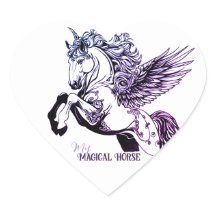 Mes Autocollants de Coeur de Cheval Magique