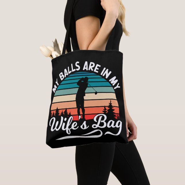 Mes Boules Sont Dans Mon Épouse Sac Retro Golf Lov (De près)