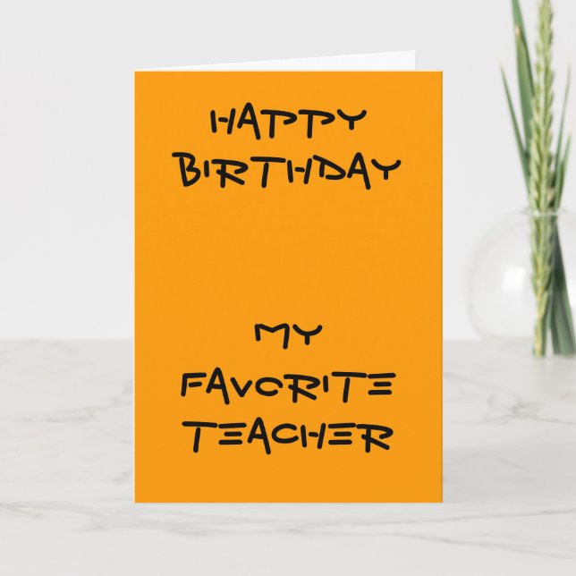 Mes cartes d'anniversaire de professeur préférées (Devant)
