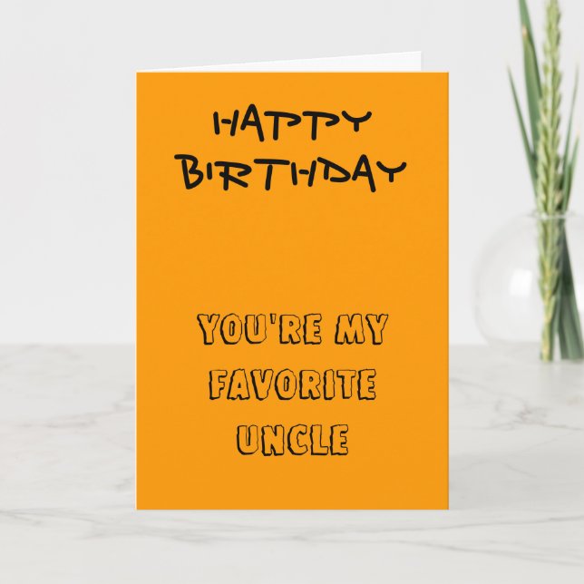 Mes cartes d'anniversaire d'oncle préférées (Devant)