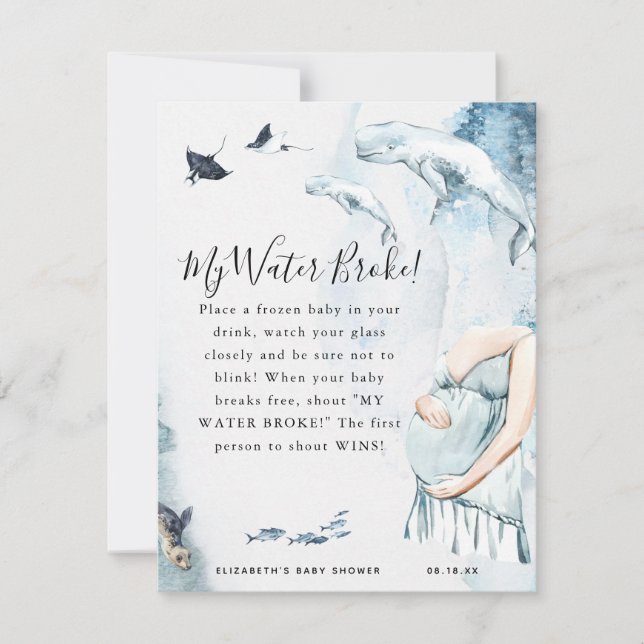 Mes eaux ont cassé | Jeu de Baby Shower (Devant)