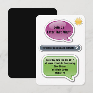 MES PARENTS SONT LAME Bat Bar Mitzvah Carte Récept