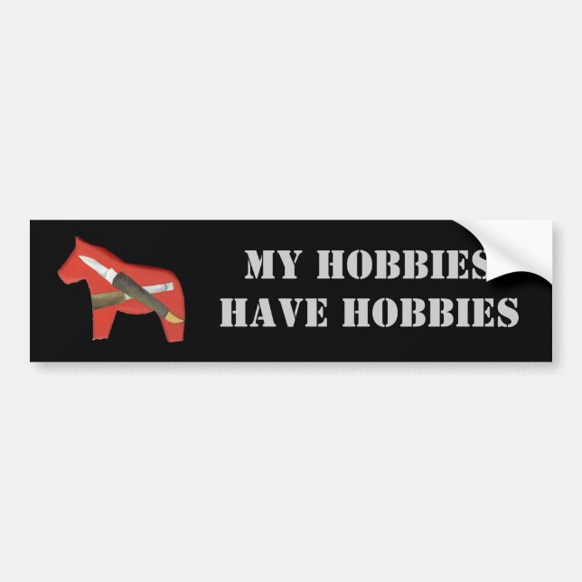 Mes passe-temps ont Hobbies Sticker pare-chocs (Devant)
