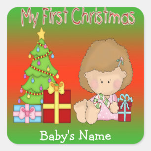 Mes premiers autocollants de carré de fille de