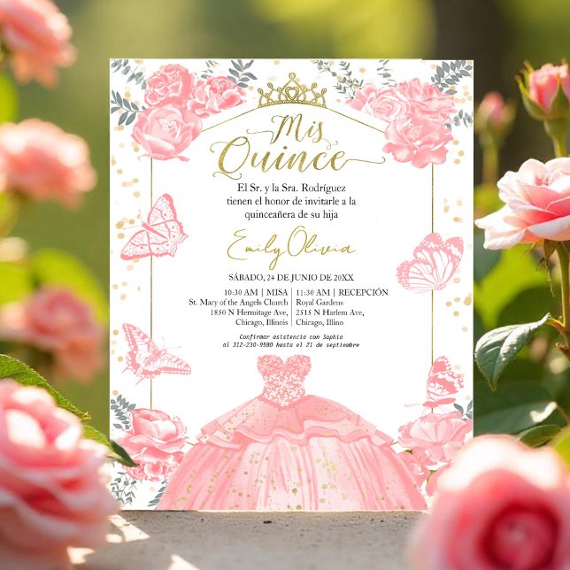 Mes quinze invitations de budget espagnol rose flo (Créateur téléchargé)