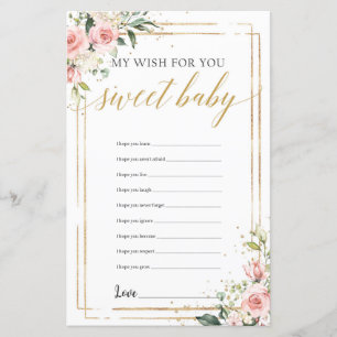 Mes souhaits pour le jeu de bébé blush rose or flo