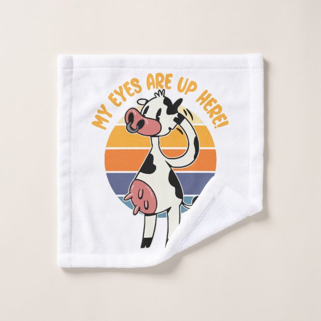 Mes Yeux sont ici ! - Graphique drôle de pis de va (Gant de toilette)