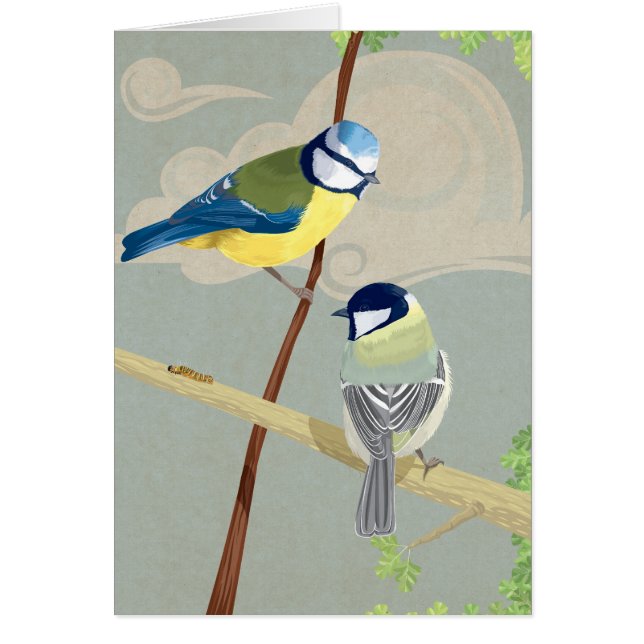 Mésange bleue et grande (Devant)