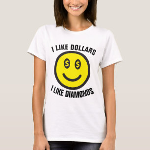 Mesdames HIP HOP, J'AIME LES T-shirts DOLLARS