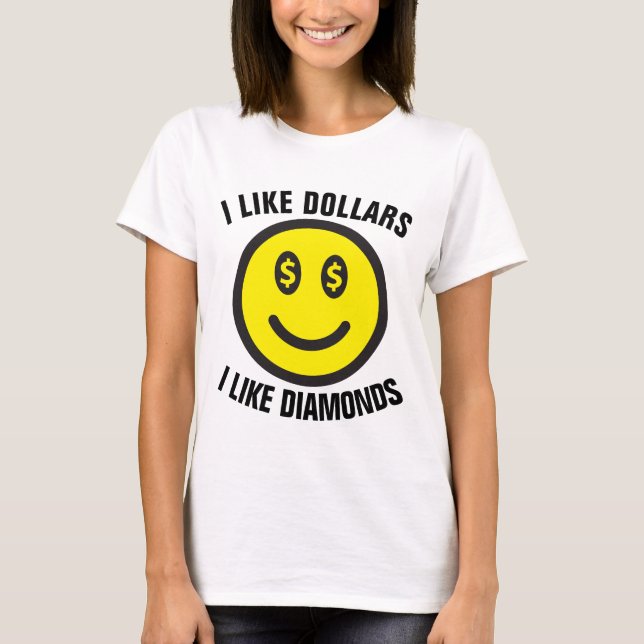 Mesdames HIP HOP, J'AIME LES T-shirts DOLLARS (Devant)