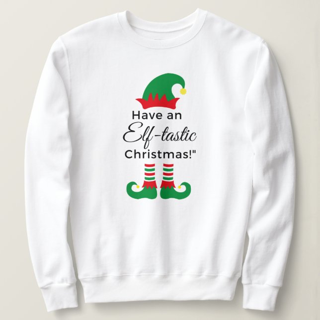Mesdames Sweatshirts de Noël - Elf-tastic! (Design devant)