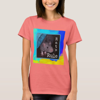 Mesdames, t-shirt rose "Rats Rule"
