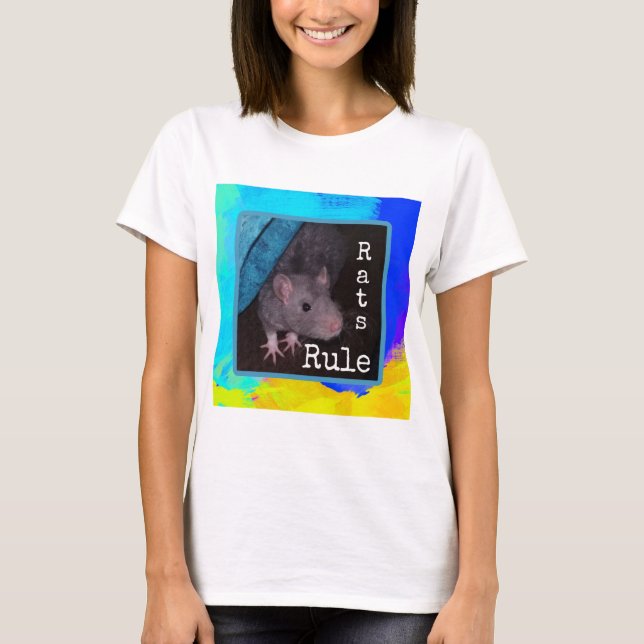 Mesdames, t-shirt rose "Rats Rule" (Devant)