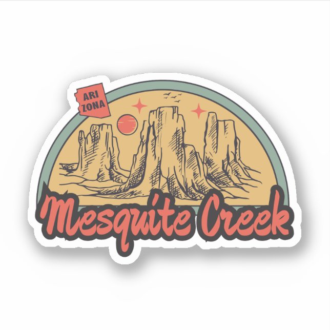Mesquite Creek, Arizona Sticker (Devant)