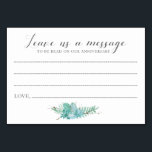 Message à la mariée et à la mariée Cartes Succulen<br><div class="desc">Ces élégantes cartes Leave a Message seront l'ajout parfait à votre réception de mariage comme alternative de livre d'or. Ce design combine écriture manuscrite et polices de caractères en gris foncé, et finit avec un bouquet succulent sur le fond. Il y a de la place pour que les invités puissent...</div>