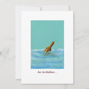 Message - bouteille en mer Invitations PERSONNALIS