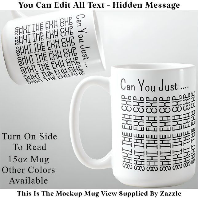 Message Caché Ferme Ton Fuh Mug 155BW Drôle Adulte (Créateur téléchargé)
