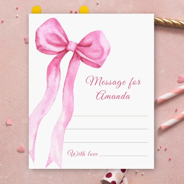 Message capsule anniversaire fille ruban rose (Créateur téléchargé)