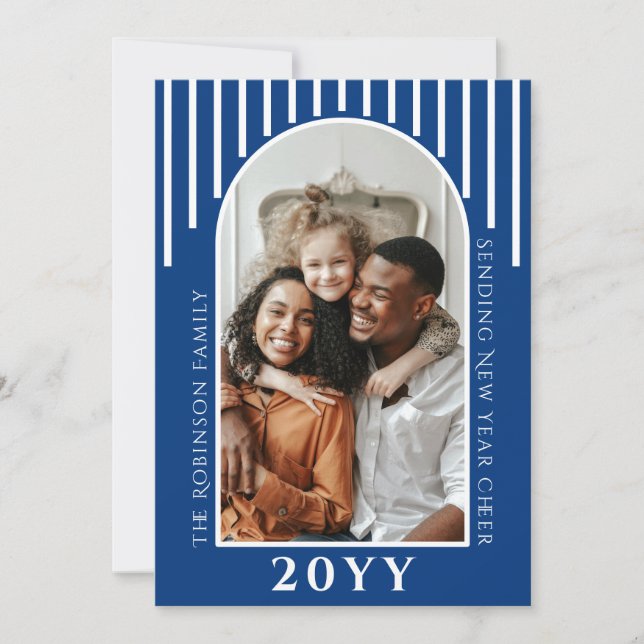 Message Carte photo moderne du Nouvel An sur le do (Devant)