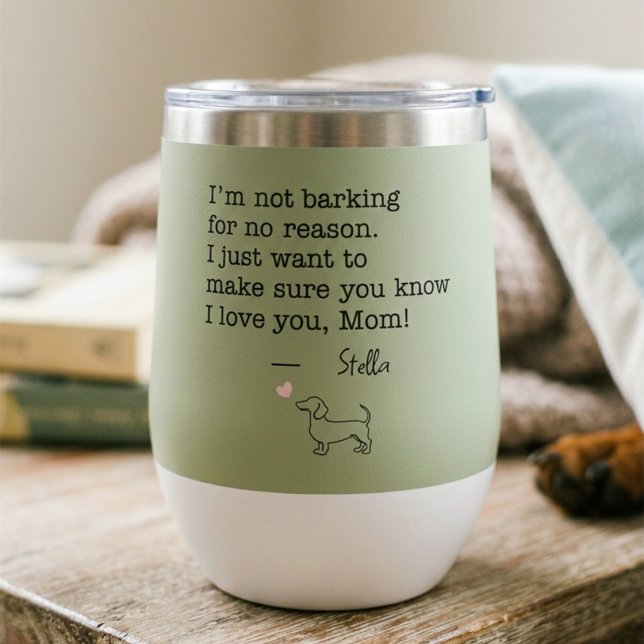 Message d'amour de teckel personnalisé vert sauge (Créateur téléchargé)