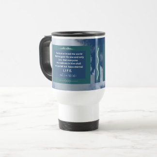 Message d'amour - John 3-16 - Mug de voyage blanc