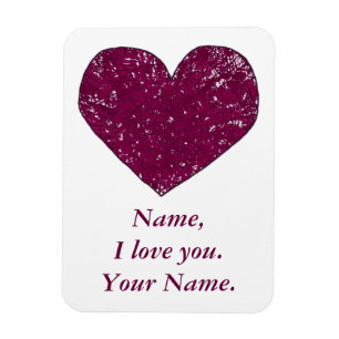 Message d'amour personnalisé Magnets de coeur de d