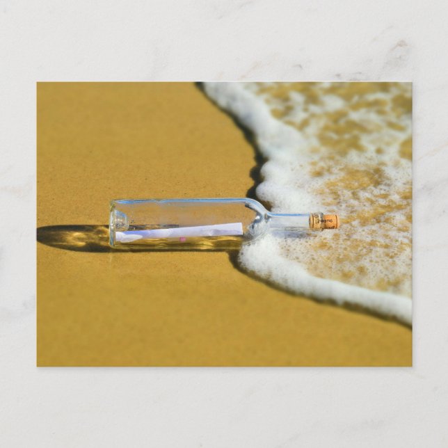 MESSAGE DANS UNE BOUTEILLE DE PLAGE Cartes postale (Devant)