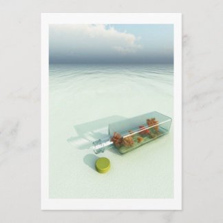 Message dans une invitation de bouteille