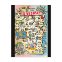 Message de bienvenue de la carte postale Wisconsin
