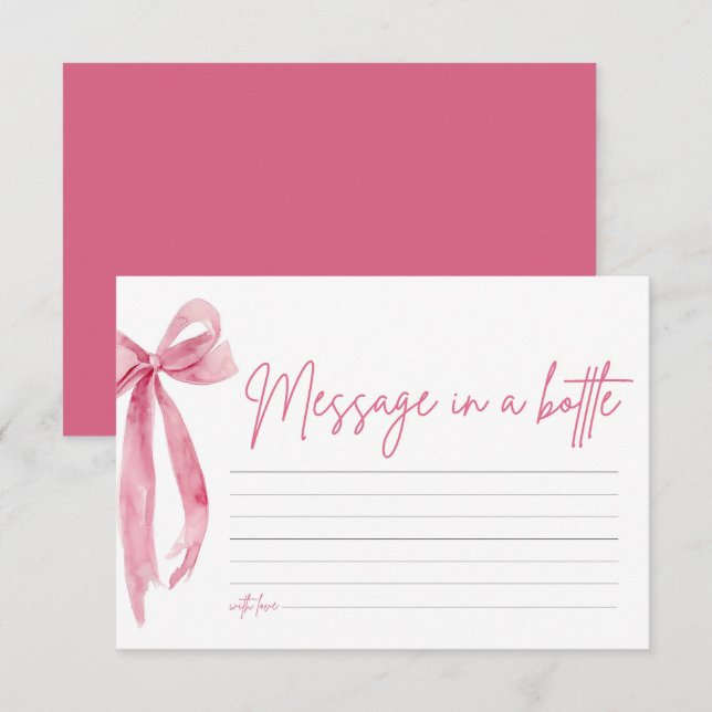 Message De Bow Rose Vive Dans Une Carte De Jeu À B (Devant / Derrière)