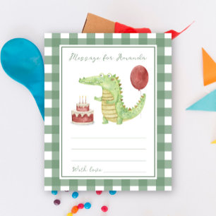 Message de capsule d'anniversaire de crocodile