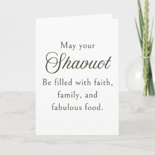 Message de carte de vœux pour Shavuot : Foi, Famil