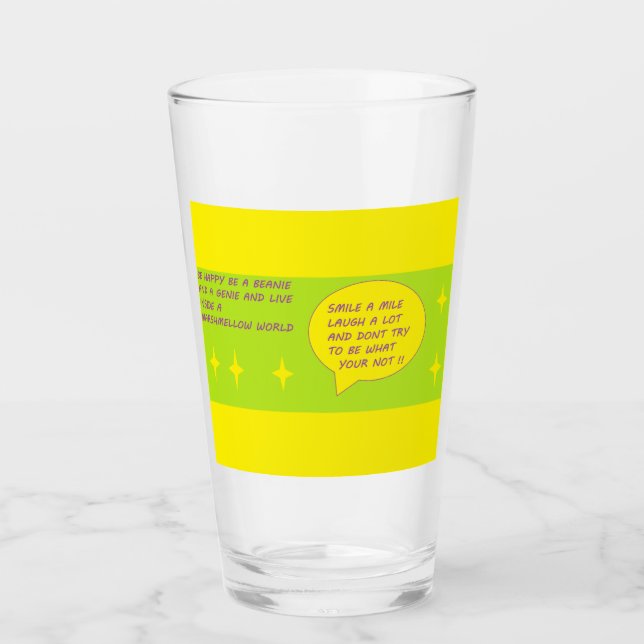 Message de détente amusant sur une tasse de verre  (Devant)