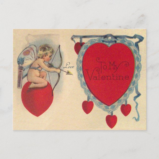 Message de la Saint-Valentin de Cupidon Carte Post (Devant)