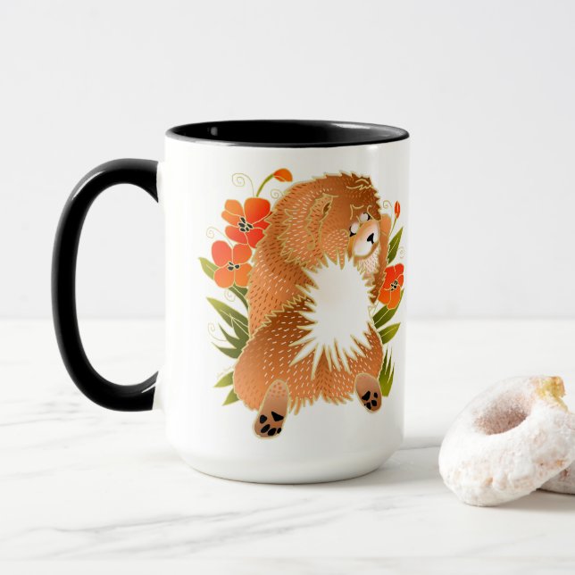 Message de mug de boue rouge BINDI MINGSIE sur le  (Avec donut)