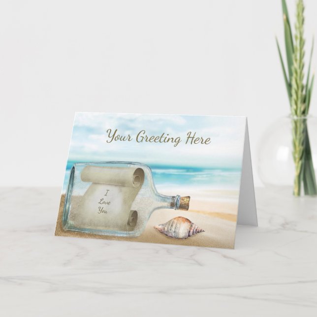 Message de plage nautique dans une carte de voeux  (Devant)