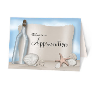 Message des cartes de remerciement de Bottle Beach